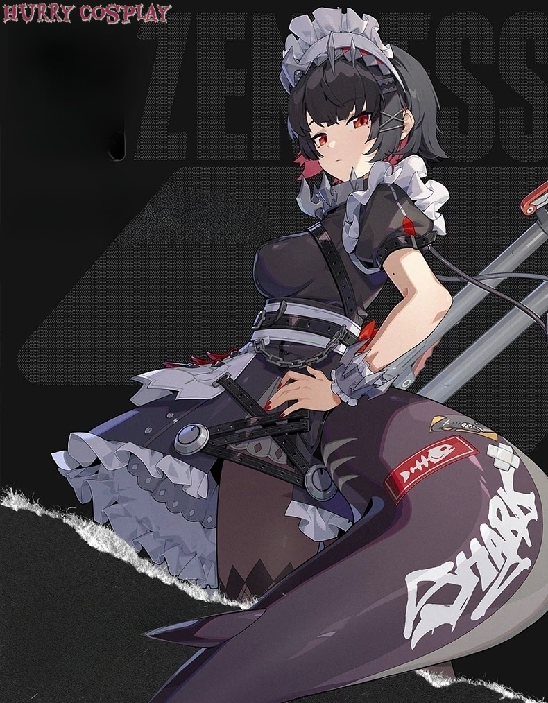 Game Cosplay,Zenless Zone Zero,Maid,Zenless Zone Zero Elenjoe Shark Maid Cosplay Costume